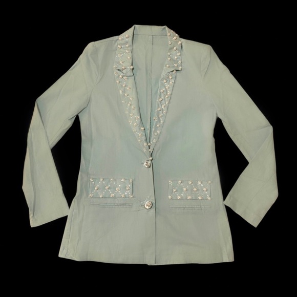 Tiffany Blue 2-Piece Blazer Set - Picture 1 of 7